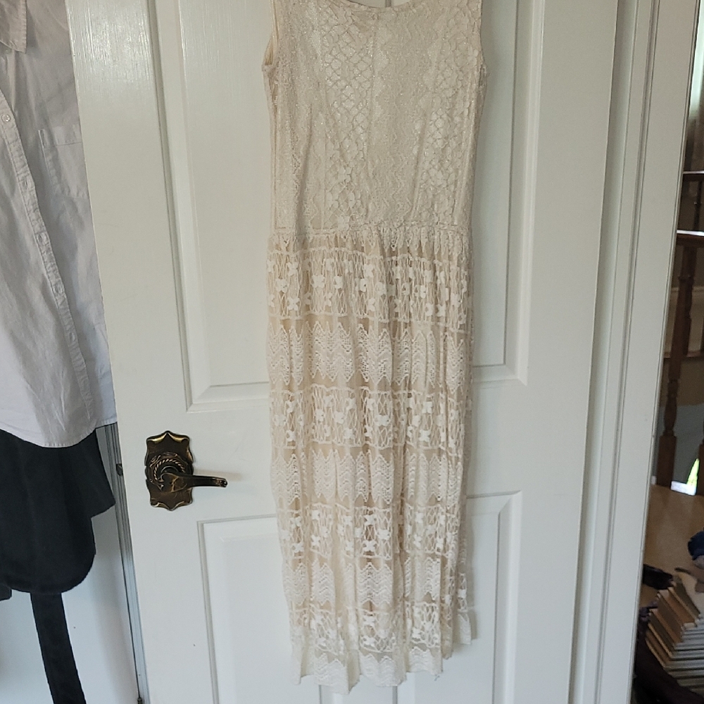 Cream Sheath Midi Dress